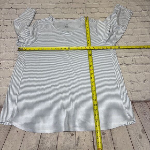 J. Jill 3/4 Sleeve Scoop Neck Tee T-Shirt Top 2X Stripes Pima Cotton C026 -30 - Picture 2 of 15